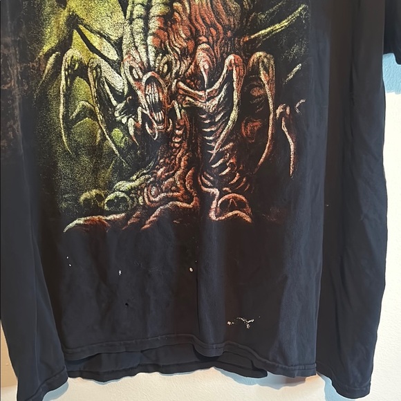 Black Graphic T-Shirt with Monster Design - Picture 7 of 10